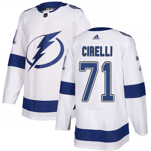 Adidas Tampa Bay Lightning #71 Anthony Cirelli White Road Authentic Youth Stitched NHL Jersey->youth nhl jersey->Youth Jersey